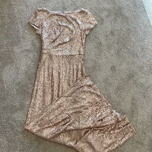 Adrianna Papell size 0 pink sequin maxi dress